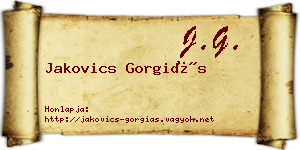 Jakovics Gorgiás névjegykártya